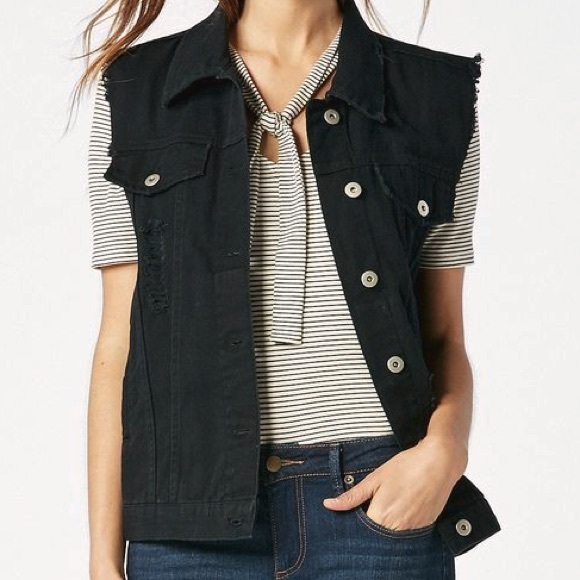 Jackets & Blazers - Black Denim Vest